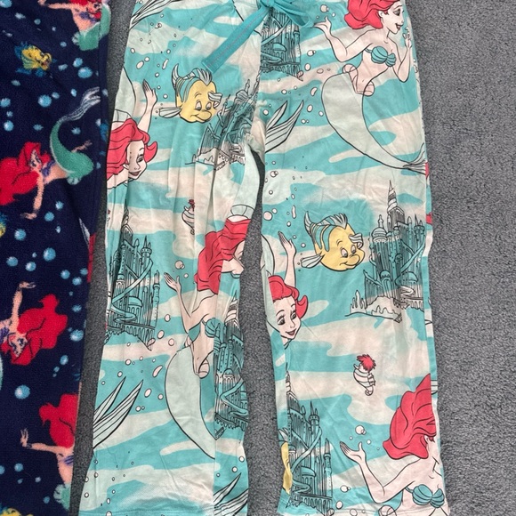 JUNIORS small - Disney Ariel Little Mermaid Fuzzy Pajama pants- SET OF 2 - Picture 5 of 10